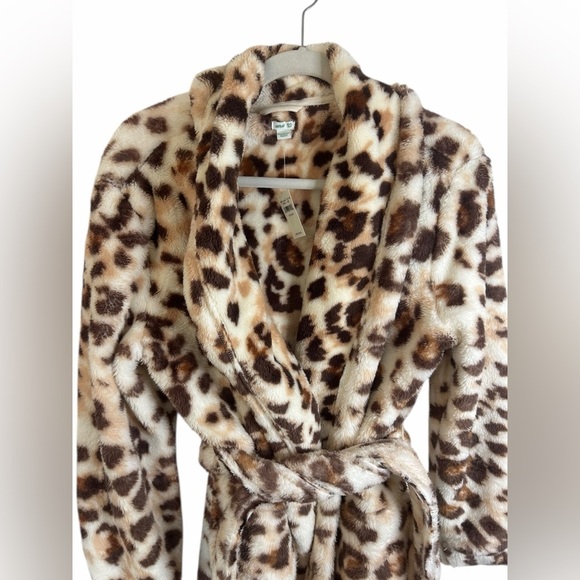 Aerie Leopard Print Plushie Robe Loungewear College Dorm Womens Sz XS/S NWT - Picture 6 of 10